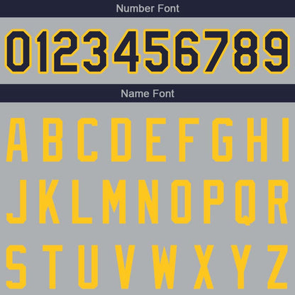 Custom Stitched Basketball Jersey for Men, Women And Kids Gray-Navy-Yellow