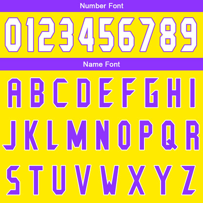 Custom Yellow Purple Basketball Jersey Uniform Suit Printed Your Logo Name Number