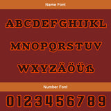 Custom Burgundy Dark Orange Letterman Varsity Jacket Personalized Embroidery Printing
