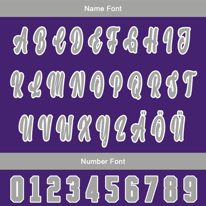 Custom Purple Grey Baseball Jersey Personalized Gradient Team Uniforms Shirt with Name Number