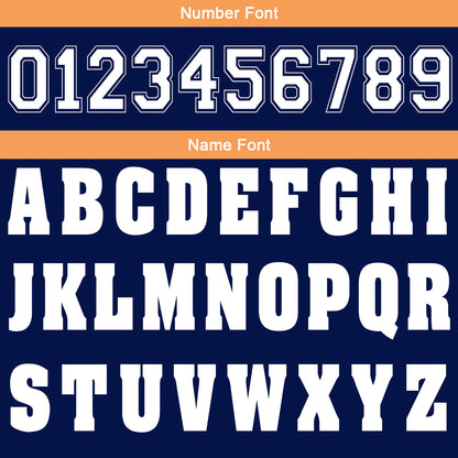 Custom Navy Orange Football Gradient Polo Shirts  Add Your Unique Logo/Name/Number