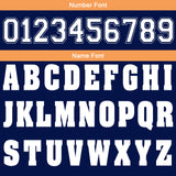 Custom Navy Orange Football Gradient Polo Shirts  Add Your Unique Logo/Name/Number