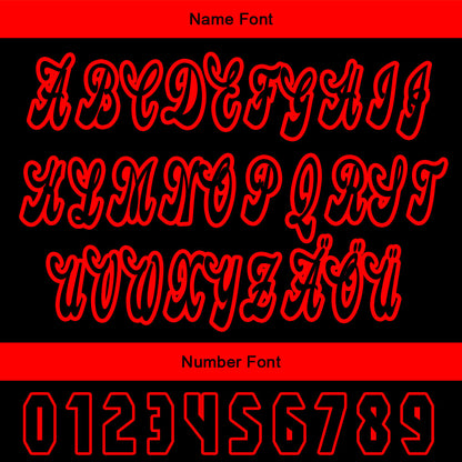 Custom Red Black Baseball Jersey Personalized Gradient Team Uniforms Shirt with Name Number