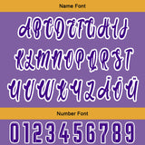Custom Purple Yellow  Letterman Varsity Jacket Personalized Embroidery Printing