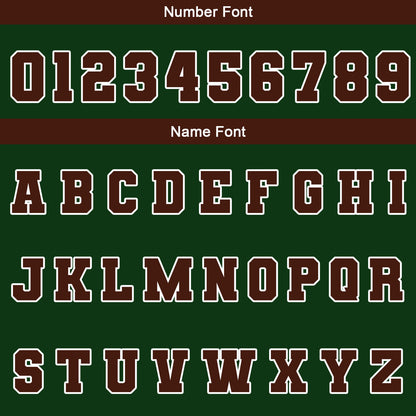 Custom Green White Brown Waterproof Varsity Jackets Personalized Stitched Name Number Logo to Letterman Jackets