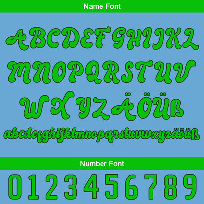 Custom Blue Green Baseball Jersey Personalized Gradient Team Uniforms Shirt with Name Number