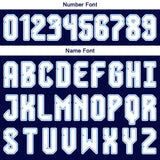 Custom Navy Blue White Basketball Jersey Uniform Suit Printed Your Logo Name Number