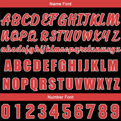 Custom Black Red Button Down Baseball Jersey for Men Women Adult Youth Print Name Number Logo