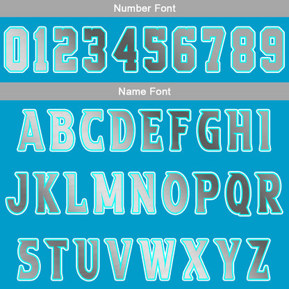 Custom Cyan Grey Basketball Jersey Uniform Suit Printed Your Logo Name Number