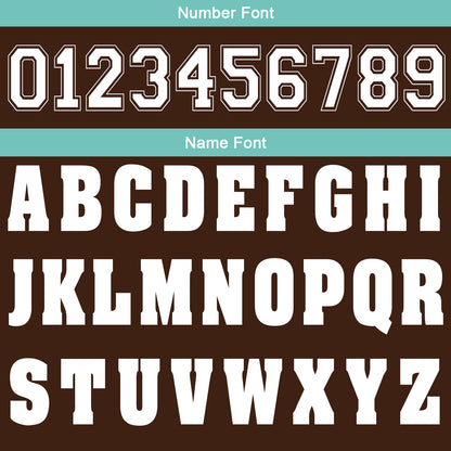 Custom Brown Cyan Football Gradient Polo Shirts  Add Your Unique Logo/Name/Number