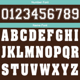 Custom Brown Cyan Football Gradient Polo Shirts  Add Your Unique Logo/Name/Number