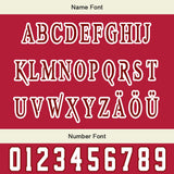 Custom White Red Letterman Varsity Jacket Personalized Embroidery Printing