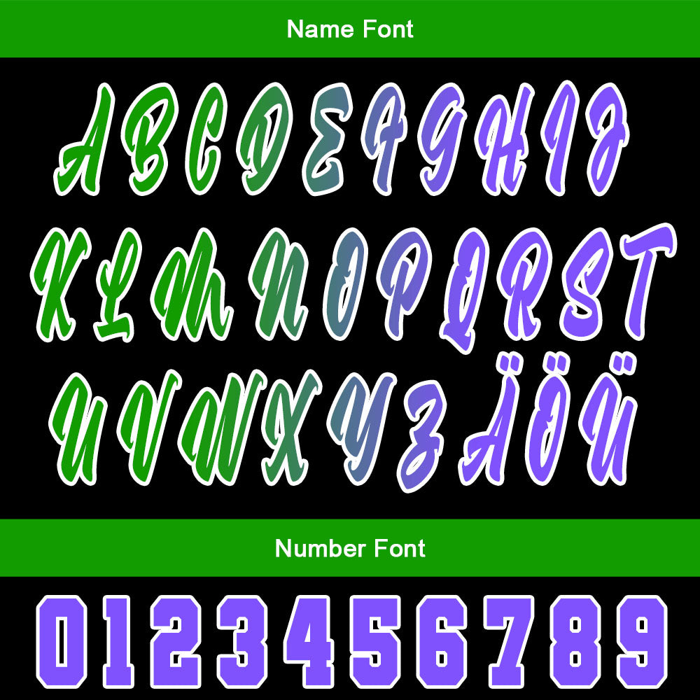 Custom Black Green Baseball Jersey Personalized Gradient Team Uniforms Shirt with Name Number
