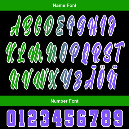 Custom Black Green Baseball Jersey Personalized Gradient Team Uniforms Shirt with Name Number