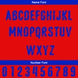 Custom Red Blue Baseball Jersey Personalized Gradient Team Uniforms Shirt with Name Number