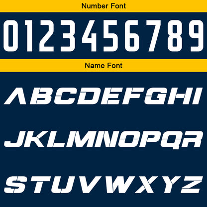 Custom Navy Yellow Reversible Basketball Suit for Adults and Kids Personalized Jersey