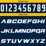 Custom Navy Yellow Reversible Basketball Suit for Adults and Kids Personalized Jersey