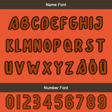 Custom Brown Orange Letterman Varsity Jacket Personalized Embroidery Printing