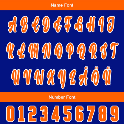 Custom Blue Orange Baseball Jersey Personalized Gradient Team Uniforms Shirt with Name Number