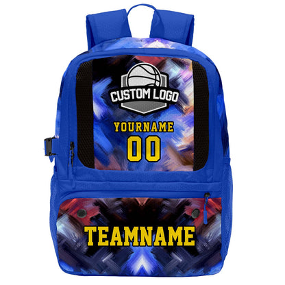 Custom Blue Basketball Soccer Backpack Personalized Player Names - Numbers & Team Logo #150-BP-0914-0012