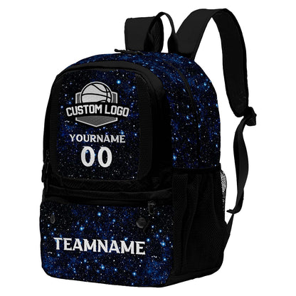 Custom Black Basketball Soccer Backpack Personalized Player Names - Numbers & Team Logo #150-BP-0914-0005