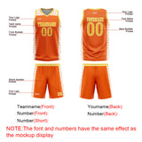 Custom Orange Yellow Basketball Jersey Uniform Suit Printed Your Logo Name Number