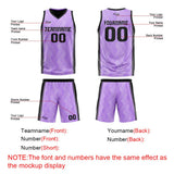 Custom Purple Black Reversible Basketball Suit for Adults and Kids Personalized Jersey