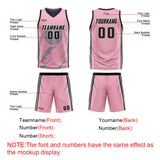 Custom Pink Grey Reversible Basketball Suit for Adults and Kids Personalized Jersey