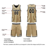 Custom Gold Black Reversible Basketball Suit for Adults and Kids Personalized Jersey