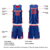 Custom Blue Red Reversible Basketball Suit for Adults and Kids Personalized Jersey
