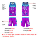 Custom Purple Blue Basketball Jersey Uniform Suit Printed Your Logo Name Number