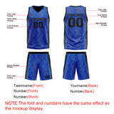 Custom Blue Black Reversible Basketball Suit for Adults and Kids Personalized Jersey