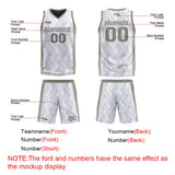 Custom White Grey Reversible Basketball Suit for Adults and Kids Personalized Jersey