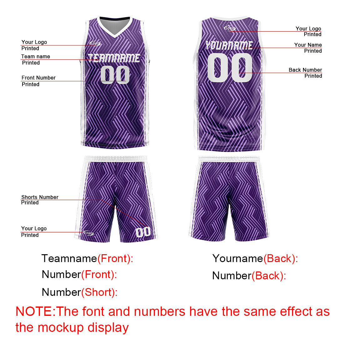 Custom Purple White Reversible Basketball Suit for Adults and Kids Personalized Jersey