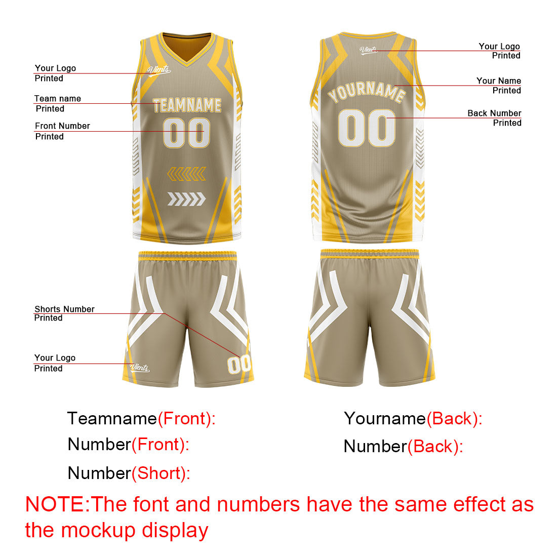 Custom Grey Yellow Reversible Basketball Suit for Adults and Kids Personalized Jersey