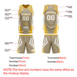 Custom Grey Yellow Reversible Basketball Suit for Adults and Kids Personalized Jersey