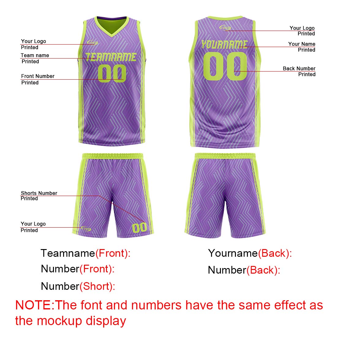 Custom Purple Light Green Reversible Basketball Suit for Adults and Kids Personalized Jersey