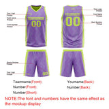 Custom Purple Light Green Reversible Basketball Suit for Adults and Kids Personalized Jersey