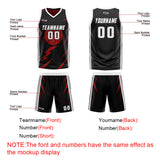 Custom Black Red Reversible Basketball Suit for Adults and Kids Personalized Jersey