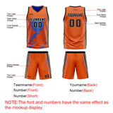 Custom Orange Blue Reversible Basketball Suit for Adults and Kids Personalized Jersey