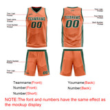 Custom Orange Green Reversible Basketball Suit for Adults and Kids Personalized Jersey