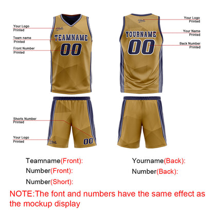 Custom Brown Navy Reversible Basketball Suit for Adults and Kids Personalized Jersey