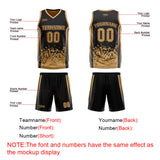 Custom Brown Balck Reversible Basketball Suit for Adults and Kids Personalized Jersey
