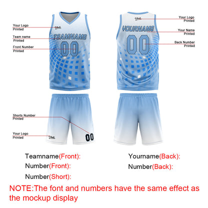 Custom White Blue Basketball Jersey Uniform Suit Printed Your Logo Name Number