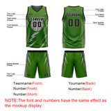 Custom Green Grey Reversible Basketball Suit for Adults and Kids Personalized Jersey