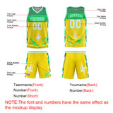 Custom Yellow Green Basketball Jersey Uniform Suit Printed Your Logo Name Number