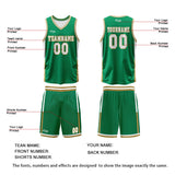 Custom Green White Reversible Basketball Suit for Adults and Kids Personalized Jersey