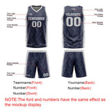 Custom Navy Grey Reversible Basketball Suit for Adults and Kids Personalized Jersey