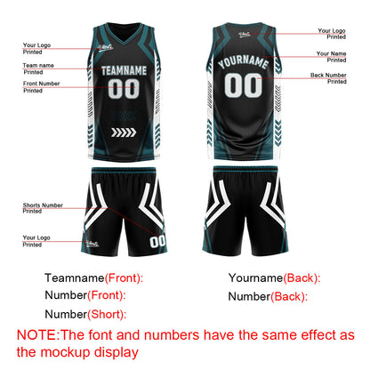 Custom Black Dull Green Reversible Basketball Suit for Adults and Kids Personalized Jersey