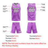 Custom Purple White Reversible Basketball Suit for Adults and Kids Personalized Jersey